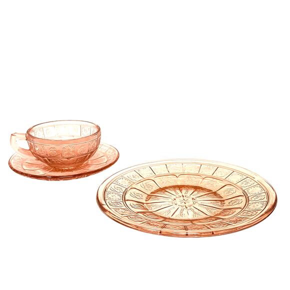 Jeanette Glass Junior Pretty Polly Children's Dinner Party Dish Set COMPLETE - Picture 7 of 13